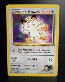 Pokemon TCG - GIOVANNI'S MEOWTH - 74/132 - UNLIMITED - GYM CHALLENGE (2000) - LP - Image 1