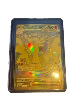 Gold Mega Charizard X EX 130 Pokemon Phantasmal Flames Pokemon MHR RARE - Image 1