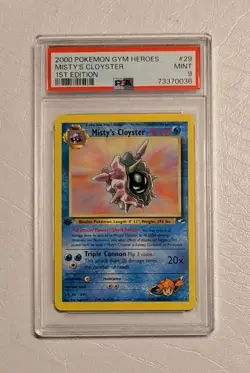 Pokemon Gym Heroes 1st Edition MISTY'S CLOYSTER 29/132 Rare PSA 9 MINT Beautiful - Image 1