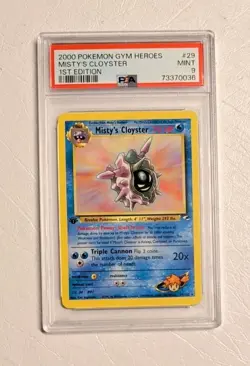 Pokemon Gym Heroes 1st Edition MISTY'S CLOYSTER 29/132 Rare PSA 9 MINT Beautiful - Image 2