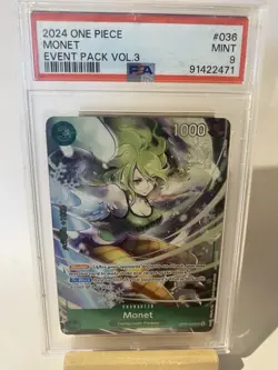 Monet Event Pack Vol. 3 OP05-036 One Piece Promo Card Psa 9 - Image 1