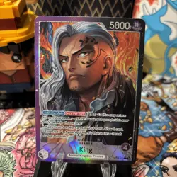 One Piece Card Game King OP08-057 L Leader Alternate Art Parallel - Image 1