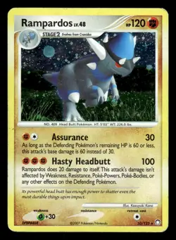 Rampardos 33/123 Holo Rare Mysterious Treasures Pokemon Card - Image 1