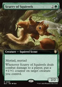 Scurry of Squirrels 0066 Extended Art Commander: Bloomburrow BLC MTG NM - Image 1