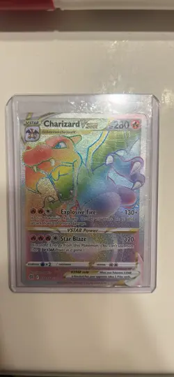 Pokemon TCG Charizard VSTAR Rainbow Secret Rare Card Brilliant Stars 174/172 - Image 1