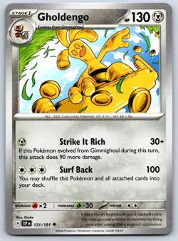 Gholdengo - Surging Sparks SSP EN 131/191 Pokemon TCG Card - Image 1