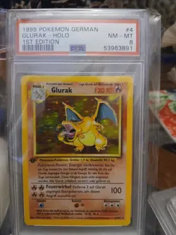 1999 Pokemon Charizard 1st Edition German Glurak 004/102 Holo Psa 8 - Image 1