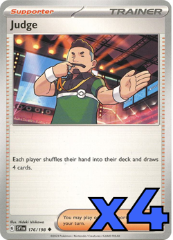 4x Judge 176/198 SV01: Scarlet & Violet Base Set - Pokemon TCG - NM - Image 1