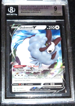 2019 Pokemon Black Star Promo Champion's Path Dubwool V SWSH049 BGS 9 ~EQUAL PSA - Image 1