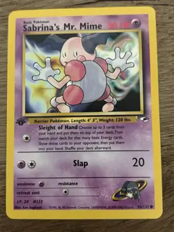 Pokemon TCG Sabrina's Mr. Mime Gym Heroes 94/132 Rare 1st Ed Basic 50 HP - Image 1