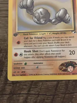 Pokemon TCG Brock's Geodude Gym Heroes 66/132 1st Edition 40 HP Common English - Image 4