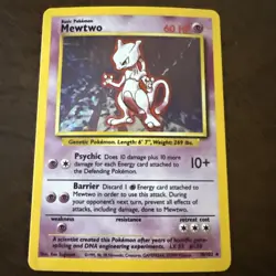 Pokemon TCG Mewtwo Base Set 10/102 Holo 1999-2000 Wizards Base Set Copyright... - Image 2