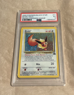 PSA 5 Eevee Holo Black Star Promo Pokemon League #11 Pokemon TCG 2000 - Image 1