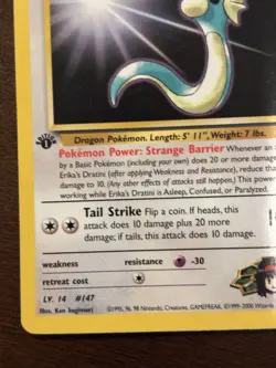Pokemon TCG Erika's Dratini Gym Heroes 42/132 Uncommon 1st Edition 40 HP - Image 2