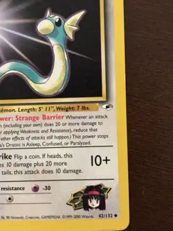 Pokemon TCG Erika's Dratini Gym Heroes 42/132 Uncommon 1st Edition 40 HP - Image 5