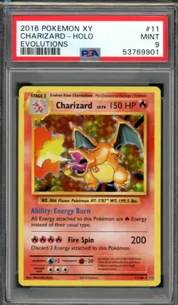 2016 Pokemon XY Evolutions Charizard Holo 11/108 PSA 9 - Image 1