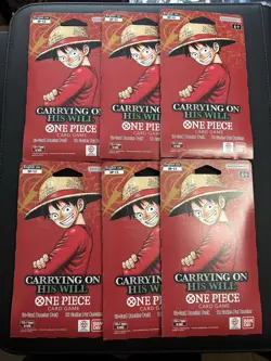 One Piece OP-13 Carrying On His Will - Lot Of 6 Sleeved Booster Packs - Image 1