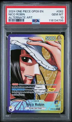 PSA 10 - NICO ROBIN ALT LEADER OP09-062 - ONE PIECE EMPERORS IN THE NEW WORLD - Image 1