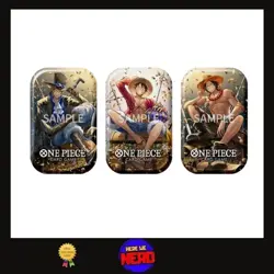 BUNDLE ONE PIECE CARD GAME TCG 3 Tin Set Vol.2 TS02 Luffy Ace Sabo Pack ENG - Image 1