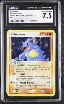 CGC 7.5 Nidoqueen 2004 EX Fire Red & Leaf Green 9/112 Holo Pokemon Card - Image 1