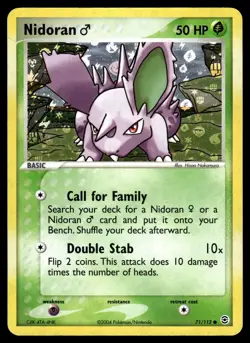 2004 Pokemon EX Fire Red and Leaf Green 71 Nidoran Reverse Foil LP - Image 1