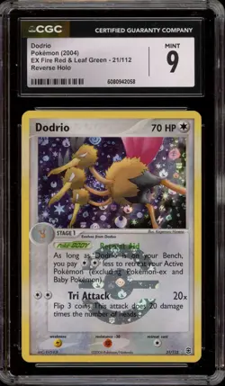 Pokemon Dodrio EX Fire Red & Leaf Green Reverse Holo Rare #21 CGC 9 Mint - Image 1