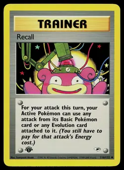 Pokemon Card - Recall Gym Heroes 116/132 Uncommon 1st Edition - Image 1