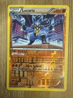Lucario 64/99 Reverse Holo Rare Black & White Next Destinies Card 2012 LP - Image 1
