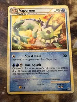 Vaporeon Undaunted 41/90 Pokemon Trading Card HP FREE SHIPPING - Image 1