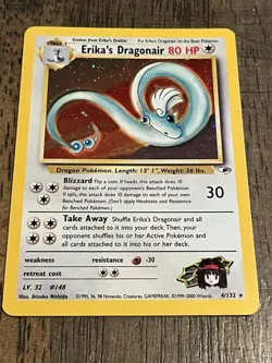 Pokemon Erika's Dragonair Holo Card 4/132 Vintage Gym Challenge English 2000 - Image 3