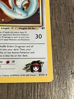Pokemon Erika's Dragonair Holo Card 4/132 Vintage Gym Challenge English 2000 - Image 4