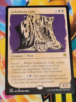 C1860 MAGIC MTG FOROGTTEN REALMS GELATINOUS CUBE #313 NM RARE SHOWCASE - Image 1