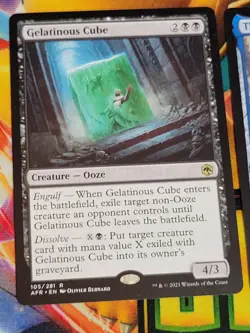 C1930 MAGIC MTG FOROGTTEN REALMS GELATINOUS CUBE THE BLACKSTAFF OF WATERDEEP NM - Image 2