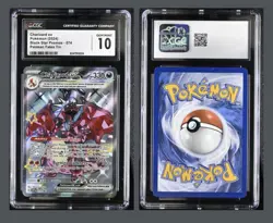 Pokemon TCG Charizard ex 074 (2024) Black Star Promo Paldean Fates Tin CGC 10 - Image 1