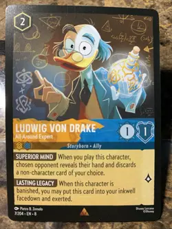 Disney Lorcana Reign of Jafar Ludwig Von Drake - All-Around Expert 7/204 Reg R - Image 1