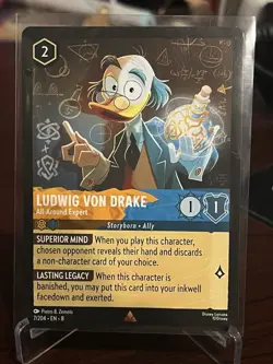New! Disney Lorcana TCG - Reign of Jafar: Ludwig Von Drake (007/204) - NM - Image 1