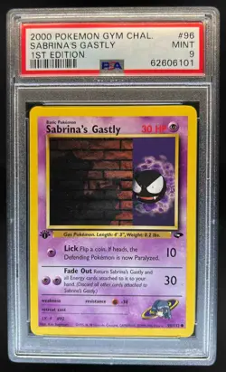 2000 Pokemon Gym Challenge 1st Edition Sabrina's Gastly #96/132 PSA 9 - Image 1