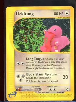 Lickitung Aquapolis 90/147 Ex/NM Non-Holo E-Series Pokemon - Image 1