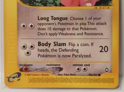 Pokemon Common Lickitung 90/147 Aquapolis Non Holo - Moderately Played (MP) - Image 4