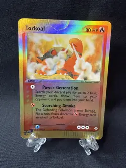 Pokemon Torkoal 12/97 EX Dragon Reverse Holo Rare E-Reader 2003 Crease See Pics - Image 1