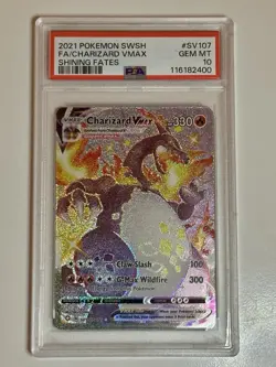 Pokemon PSA 10 Shining Fates: Shiny Vault Full Art Charizard VMAX SV107/SV122 - Image 1