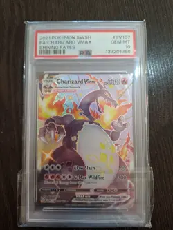 PSA 10 Charizard Vmax SV107/SV122 Pokemon Shining Fates Holo Graded Card - Image 1