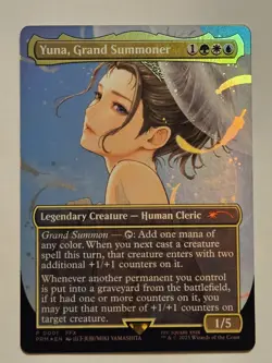 Yuna Grand Summoner Promo 0001 Final Fantasy MTG Borderless Foil Magic Gathering - Image 1