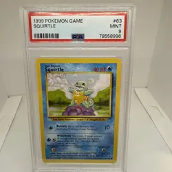 Pokemon TCG Squirtle Card #63/102 Common, Unlimited, Base Set - Image 1