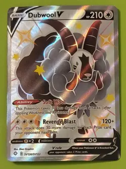 Dubwool V SV120/SV122 Shining Fates: Shiny Vault Shiny Holo Rare Pokemon Card - Image 1