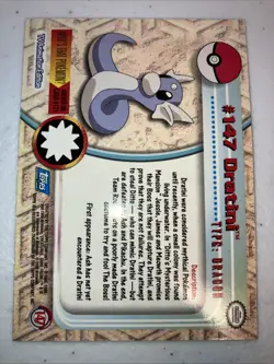 Dratini Pokemon 2000 Topps Card Blue Logo - Image 2