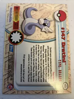 Dratini Pokemon 2000 Topps Card Blue Logo - Image 4