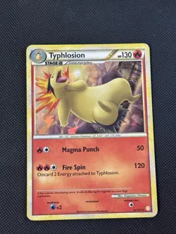 Typhlosion Cosmos Holo Rare 32/123 HeartGold SoulSilver MP Pokemon TCG - Image 1
