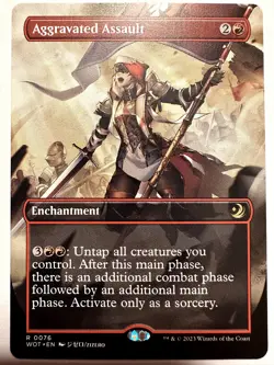 Aggravated Assault (Borderless) R Wilds of Eldraine: Enchanting Tales 76 NM - Image 1