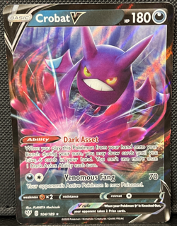Crobat V 104/189 Full Art Holo - Darkness Ablaze - SWSH03 - NM -Pokemon TCG - Image 1